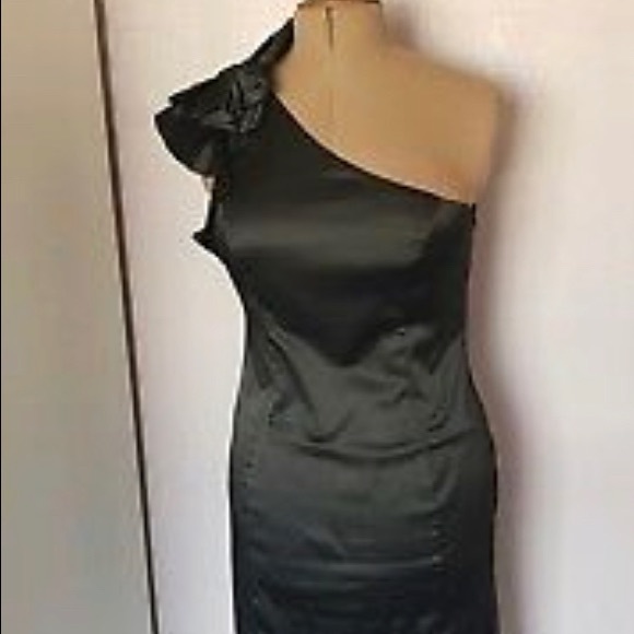 Blue One Shoulder Ruffle Cocktail Party Dress - Picture 2 of 15